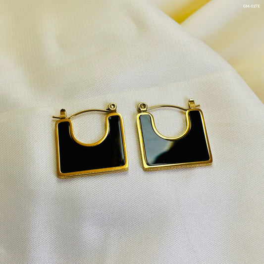 Black Stone Square Hoops GM-027E