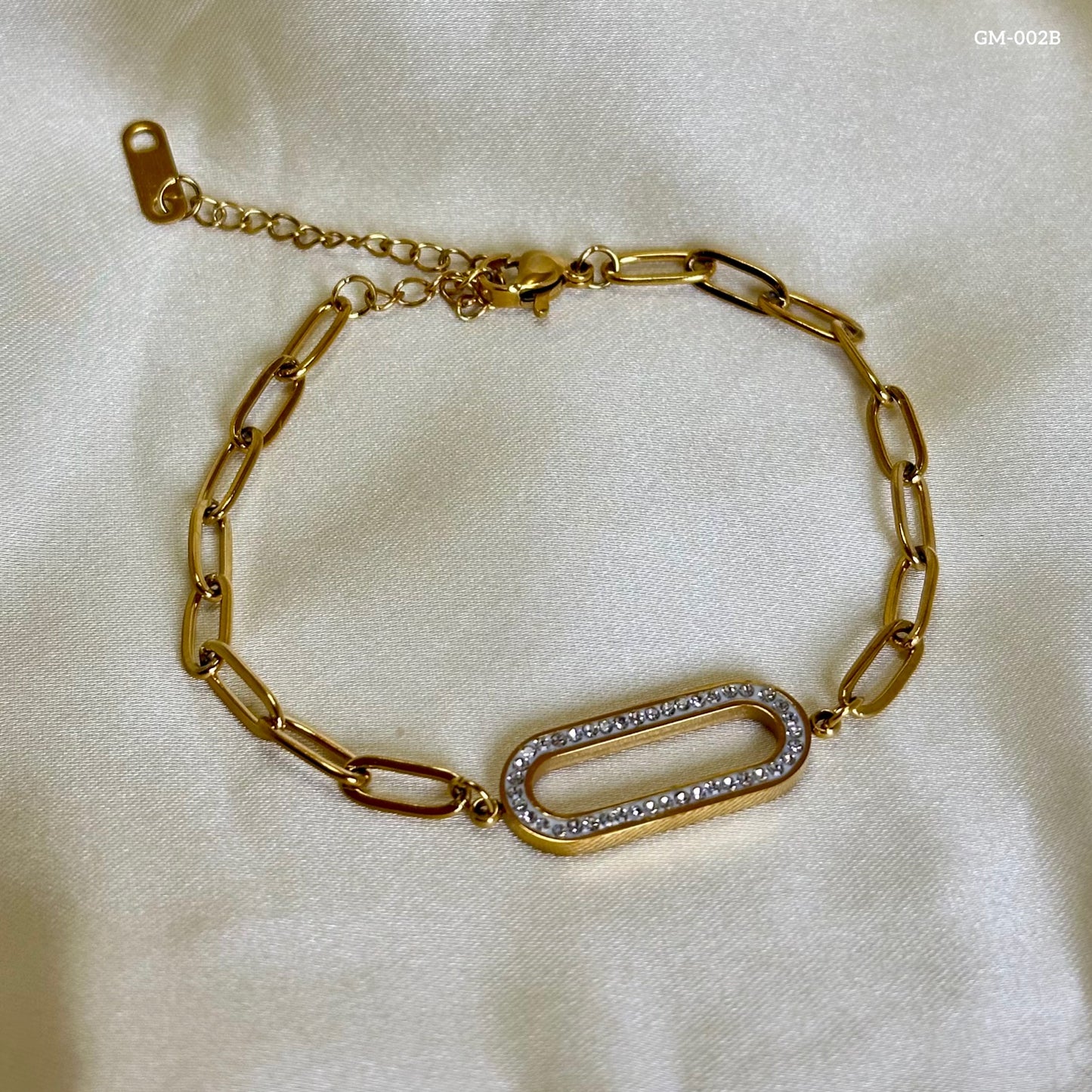 Oval Zircon embellished Bracelet GM-002B