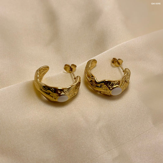 White Bead Hoops GM-009E