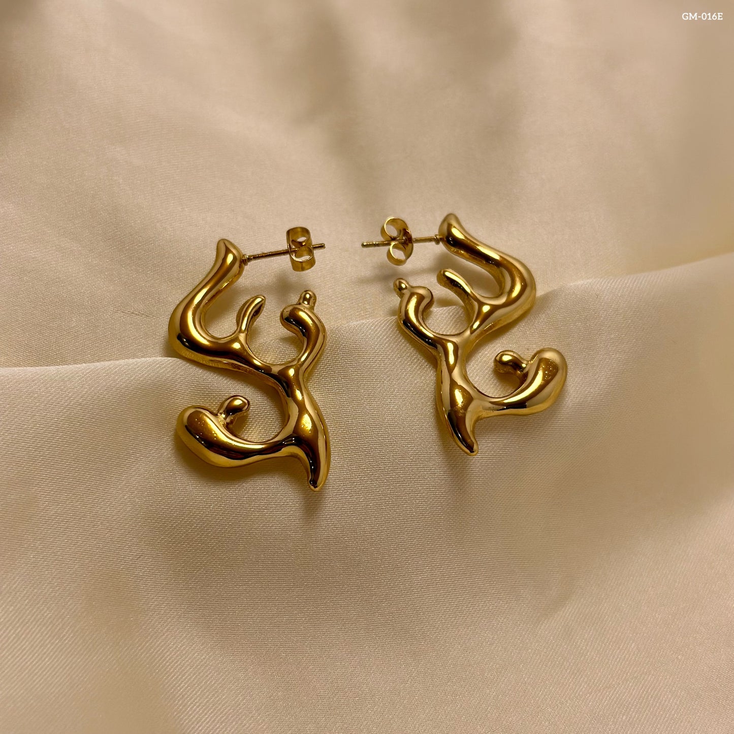 Gold Branches Hoops GM-016E