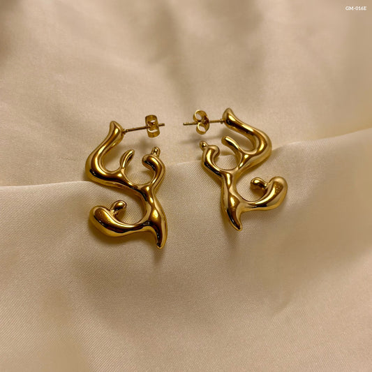 Gold Branches Hoops GM-016E