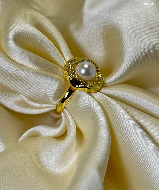 Big Pearl Flower Ring GM-011R
