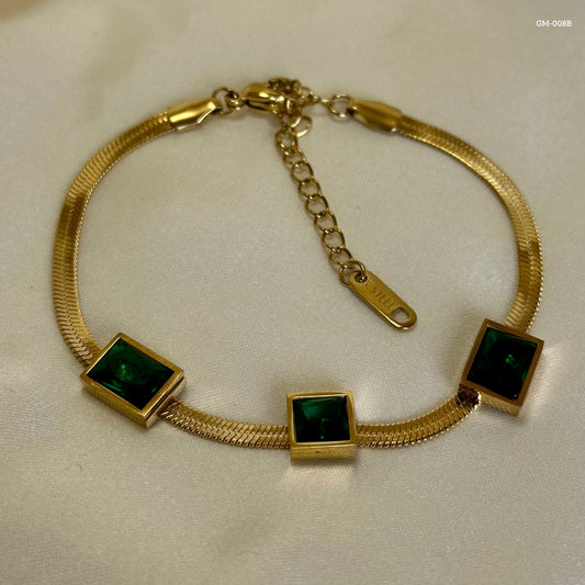 Triple Green beaded Bracelet GM-008B