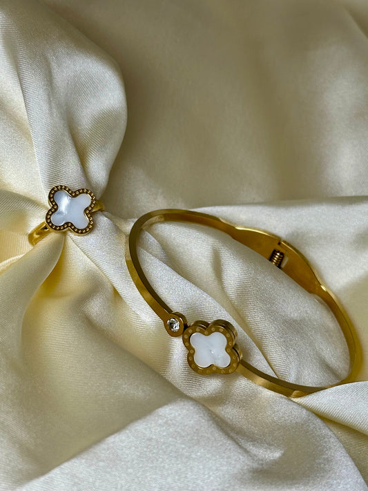 White Clover Ring and Handcuff set