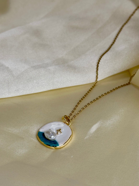 Blue Pearl Shore Necklace