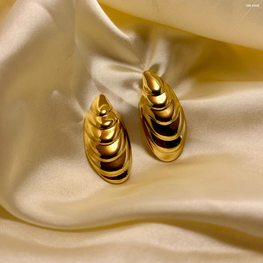 Gold Feather Earrings GM-030E